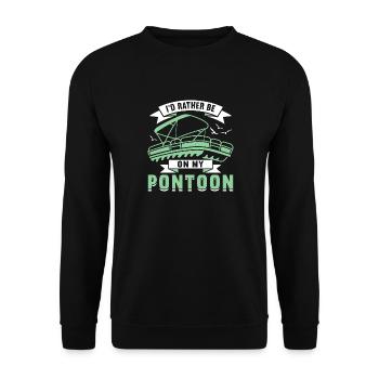 Pontonboot Kapitän Bootfahren See Pontoon - Unisex Pullover - Schwarz - Vorne - Alina (178cm) & Michal (187cm)