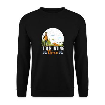 Temps de chasse amusant avec cor de chasse dans la nature - Sweat-shirt Unisexe - noir - Devant - Alina (178cm) & Michal (187cm)