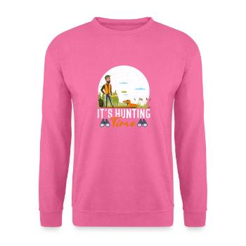 Temps de chasse amusant avec cor de chasse dans la nature - Sweat-shirt Unisexe - rose - Devant