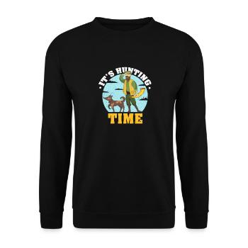 Temps de chasse amusant avec cor de chasse dans la nature - Sweat-shirt Unisexe - noir - Devant - Alina (178cm) & Michal (187cm)