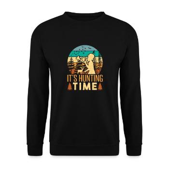 Temps de chasse amusant avec cor de chasse dans la nature - Sweat-shirt Unisexe - noir - Devant - Alina (178cm) & Michal (187cm)
