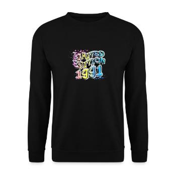 Limited Edition 1991 Graffiti - Unisex Sweatshirt - black - Front - Alina (178cm) & Michal (187cm)