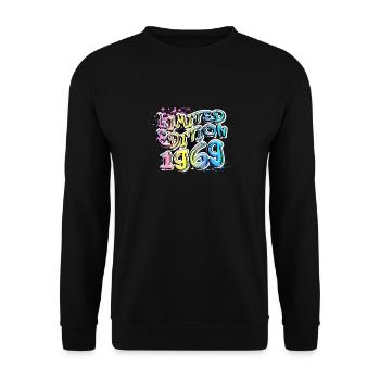 Limited Edition 1969 Graffiti - Unisex Sweatshirt - black - Front - Alina (178cm) & Michal (187cm)
