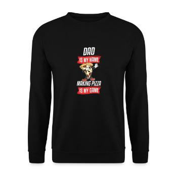 Dad Is My Name Making Pizza Is My Game Pizza Maker - Unisex Sweatshirt - black - Front - Alina (178cm) & Michal (187cm)