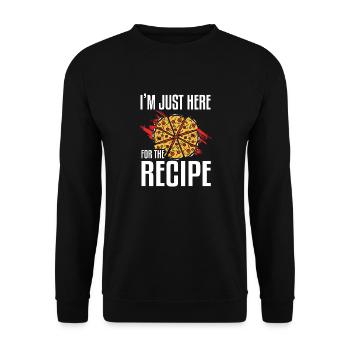 Je suis juste là pour la recette Pizza Making - Sweat-shirt Unisexe - noir - Devant - Alina (178cm) & Michal (187cm)