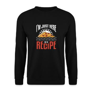 Je suis juste là pour la recette Pizza Making - Sweat-shirt Unisexe - noir - Devant - Alina (178cm) & Michal (187cm)
