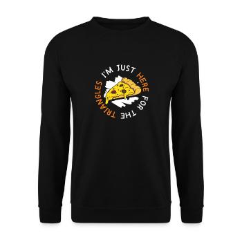 Je suis juste là pour la fabrication de pizza Triangles - Sweat-shirt Unisexe - noir - Devant - Alina (178cm) & Michal (187cm)
