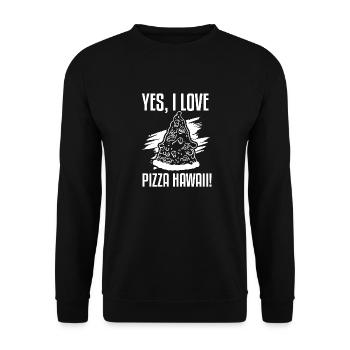 Yes, I Love Pizza Hawaii Funny Pizza Making - Unisex Sweatshirt - black - Front - Alina (178cm) & Michal (187cm)
