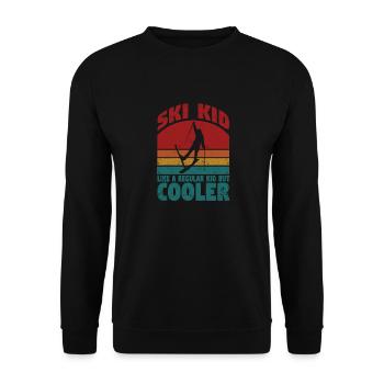 Funny Young Skiers Sport Downhill Skiing Youth - Unisex Sweatshirt - black - Front - Alina (178cm) & Michal (187cm)