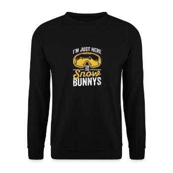 I'm just here for the snow bunnys funny ski - Unisex Sweatshirt - black - Front - Alina (178cm) & Michal (187cm)