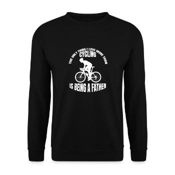 Fahrrad Vater Radfahren Papa Radeln Fahrradtour - Unisex Pullover - Schwarz - Vorne - Alina (178cm) & Michal (187cm)