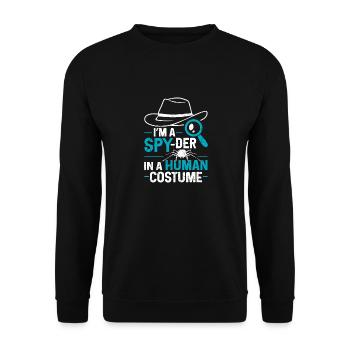 Spion Privatdetektiv Ermittler Detektiv Geschenk - Unisex Pullover - Schwarz - Vorne - Alina (178cm) & Michal (187cm)