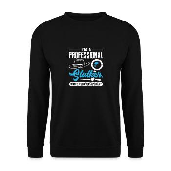 Spion Privatdetektiv Ermittler Detektiv Geschenk - Unisex Pullover - Schwarz - Vorne - Alina (178cm) & Michal (187cm)