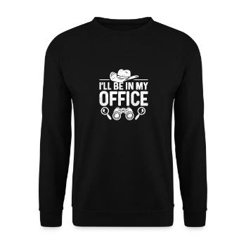 Spion Privatdetektiv Ermittler Detektiv Geschenk - Unisex Pullover - Schwarz - Vorne - Alina (178cm) & Michal (187cm)