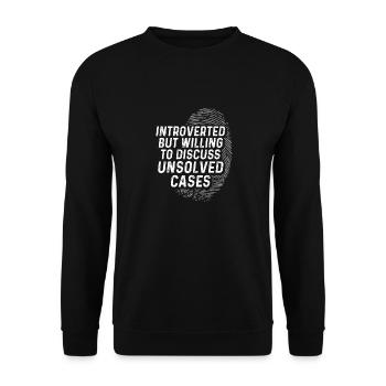 Spion Privatdetektiv Ermittler Detektiv Geschenk - Unisex Pullover - Schwarz - Vorne - Alina (178cm) & Michal (187cm)