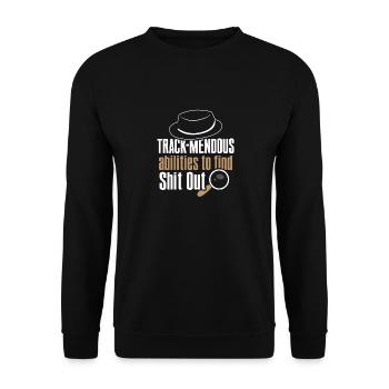 Spion Privatdetektiv Ermittler Detektiv Geschenk - Unisex Pullover - Schwarz - Vorne - Alina (178cm) & Michal (187cm)