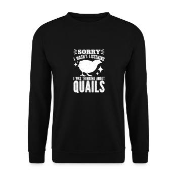 Wachtel Vogel Liebhaber Geschenk - Unisex Pullover - Schwarz - Vorne - Alina (178cm) & Michal (187cm)