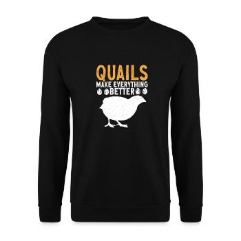 Cadeau d’amoureux des oiseaux de caille - Sweat-shirt Unisexe - noir - Devant - Alina (178cm) & Michal (187cm)