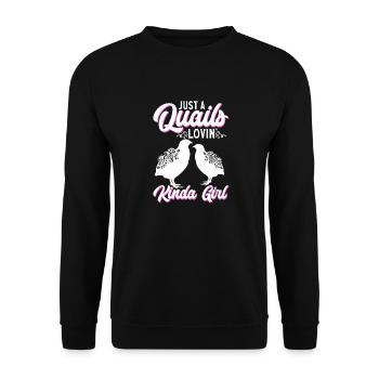 Cadeau d’amoureux des oiseaux de caille - Sweat-shirt Unisexe - noir - Devant - Alina (178cm) & Michal (187cm)