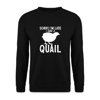 Cadeau d’amoureux des oiseaux de caille - Sweat-shirt Unisexe - noir - Devant - Alina (178cm) & Michal (187cm)