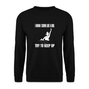 Nageur Club de natation Femme Nageuses Natation - Sweat-shirt Unisexe - noir - Devant - Alina (178cm) & Michal (187cm)