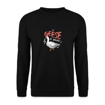 Geese and Music Cute Goose Music Notes Musicien - Sweat-shirt Unisexe - noir - Devant - Alina (178cm) & Michal (187cm)