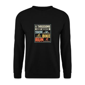 Un plan à trois tous les week-ends - Swim, Bike, Run Triath - Sweat-shirt Unisexe - noir - Devant - Alina (178cm) & Michal (187cm)