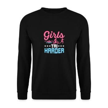 Triathlète Tri Triathlon Filles - Sweat-shirt Unisexe - noir - Devant - Alina (178cm) & Michal (187cm)