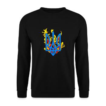 Ukrainisch Das Symbol Dreizack Feueremblem - Unisex Pullover - Schwarz - Vorne - Alina (178cm) & Michal (187cm)