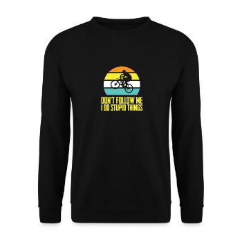 Mountainbike MTB Dowbhill Fahrrad Rad Radfahrer - Unisex Pullover - Schwarz - Vorne - Alina (178cm) & Michal (187cm)