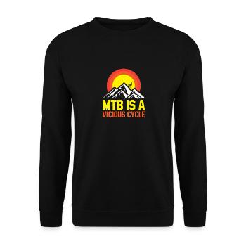 Mountainbike MTB Dowbhill Fahrrad Rad Radfahrer - Unisex Pullover - Schwarz - Vorne - Alina (178cm) & Michal (187cm)