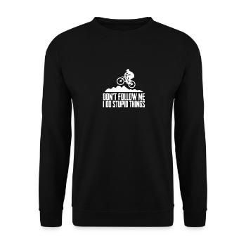 Mountainbike MTB Dowbhill Fahrrad Rad Radfahrer - Unisex Pullover - Schwarz - Vorne - Alina (178cm) & Michal (187cm)