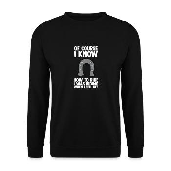 Riding Horse Riding Farm Rider Gift - Unisex Sweatshirt - black - Front - Alina (178cm) & Michal (187cm)