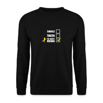 Pferde Reiten Reiter Spruch - Unisex Pullover - Schwarz - Vorne - Alina (178cm) & Michal (187cm)
