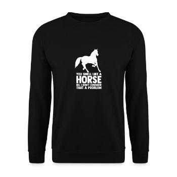 Reiten Pferd Reiterhof Reiterin Geschenk - Unisex Pullover - Schwarz - Vorne - Alina (178cm) & Michal (187cm)