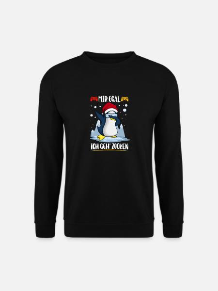 Egal Ich Geh Zocken Gaming Anti Weihnachts Shirt - Unisex Pullover - Schwarz