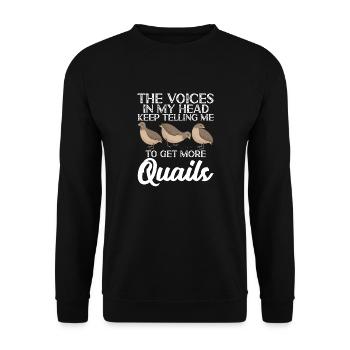 Wachtel Vogel Liebhaber Geschenk - Unisex Pullover - Schwarz - Vorne - Alina (178cm) & Michal (187cm)