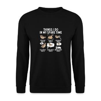 Cadeau d’amoureux des oiseaux de caille - Sweat-shirt Unisexe - noir - Devant - Alina (178cm) & Michal (187cm)