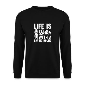 Redbone Coonhound Dog Gift - Unisex Sweatshirt - black - Front - Alina (178cm) & Michal (187cm)