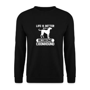 Redbone Coonhound Dog Gift - Unisex Sweatshirt - black - Front - Alina (178cm) & Michal (187cm)