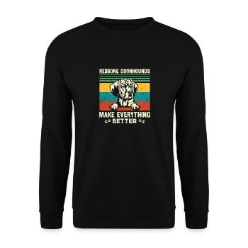 Redbone Coonhound Dog Gift - Unisex Sweatshirt - black - Front - Alina (178cm) & Michal (187cm)