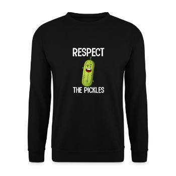 Respect The Pickles Vegan Food Funny Dill Pickle - Sweat-shirt Unisexe - noir - Devant - Alina (178cm) & Michal (187cm)