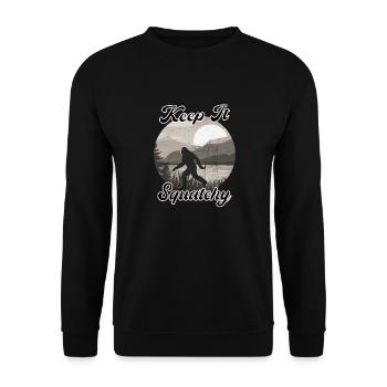 Keep It Squatchy Funny Sasquatch Retro Bigfoot - Sweat-shirt Unisexe - noir - Devant - Alina (178cm) & Michal (187cm)
