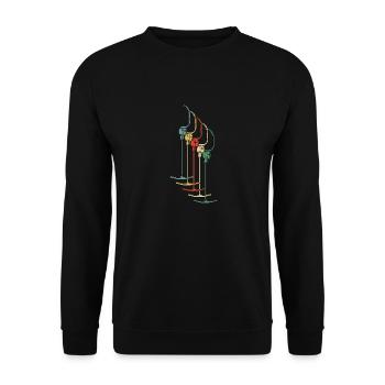 Ankerlift T-Bar Lift Skifahren Retro Winter Ski - Unisex Pullover - Schwarz - Vorne - Alina (178cm) & Michal (187cm)
