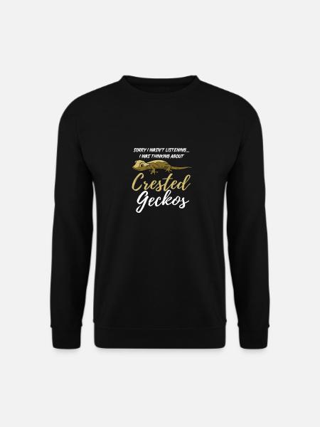Ich denke an Geckos Cute Reptile Crested Gecko - Unisex Pullover - Schwarz