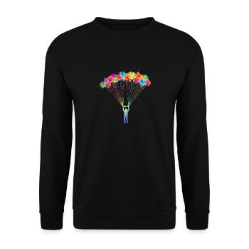 Skydiving Color Splash Jumping - Unisex Sweatshirt - black - Front - Alina (178cm) & Michal (187cm)