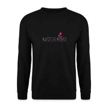 Arzgebirg Heimat Liebe - Unisex Pullover - Schwarz - Vorne - Alina (178cm) & Michal (187cm)