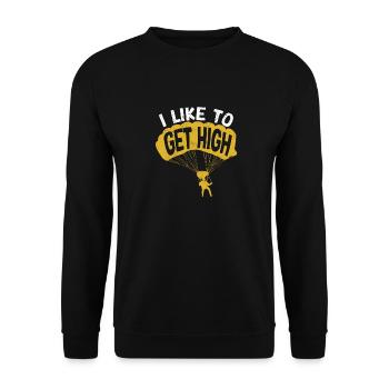 I want to go high skydivers - Unisex Sweatshirt - black - Front - Alina (178cm) & Michal (187cm)