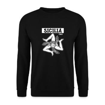 Sizilien flagge Sizilien Palermo Italien - Unisex Pullover - Schwarz - Vorne - Alina (178cm) & Michal (187cm)