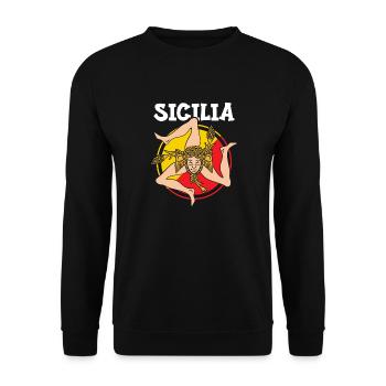 Sizilien flagge Sizilien Palermo Italien - Unisex Pullover - Schwarz - Vorne - Alina (178cm) & Michal (187cm)